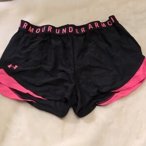 Under Armour Women's Athletic Shorts in Black and Pink